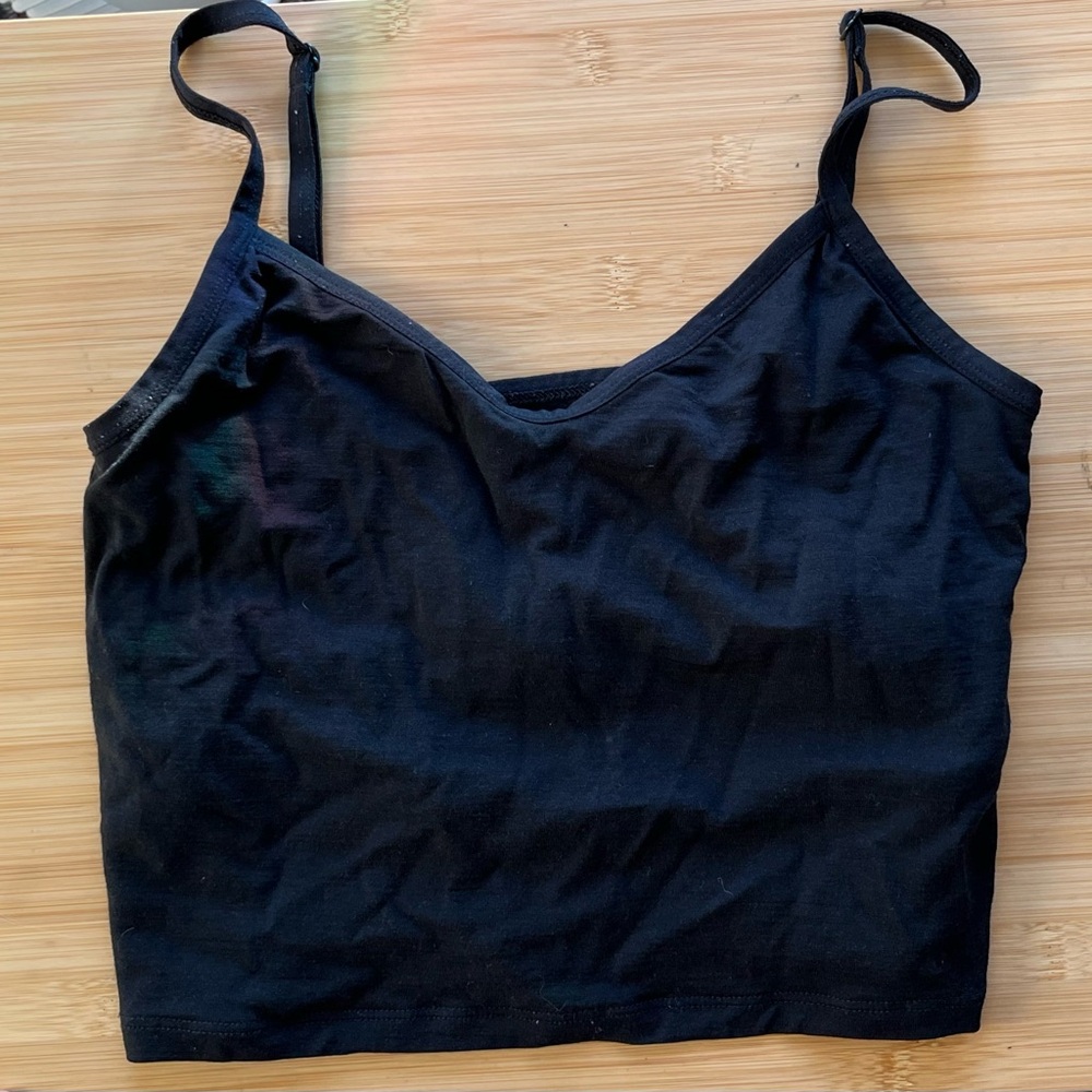 Ridge Merino Wool Bralette crop top black size M (runs small, like S/M)